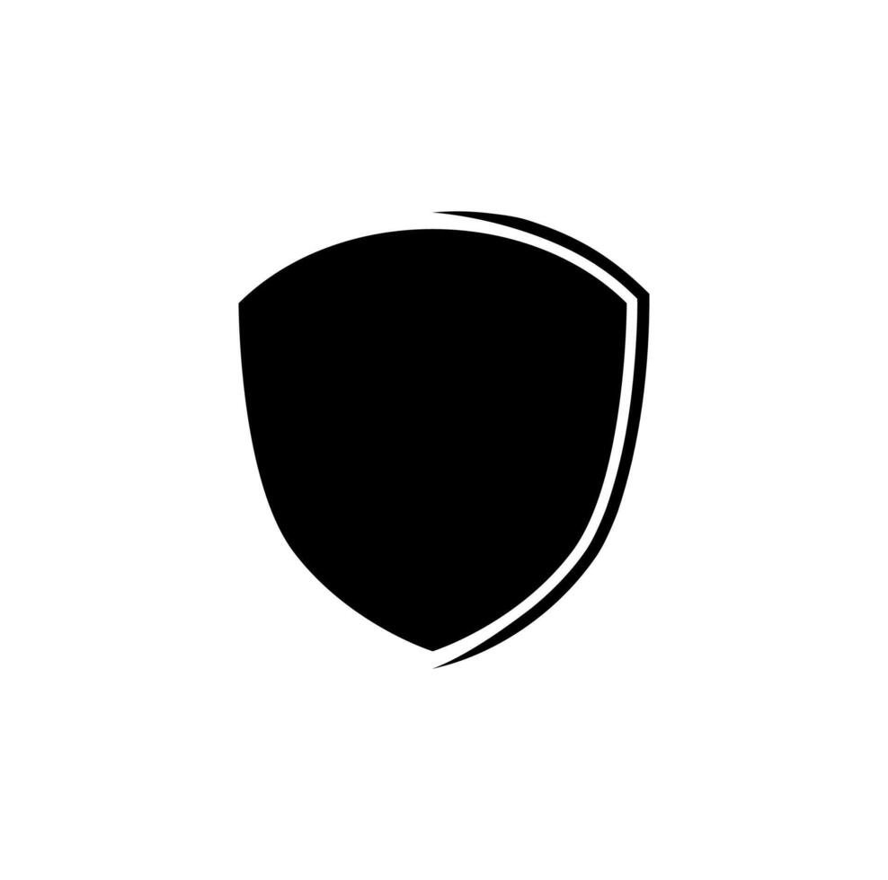 Shield logo template flat illustration, shielding icon in black and white color, security and protector symbol isolated on white background vector
