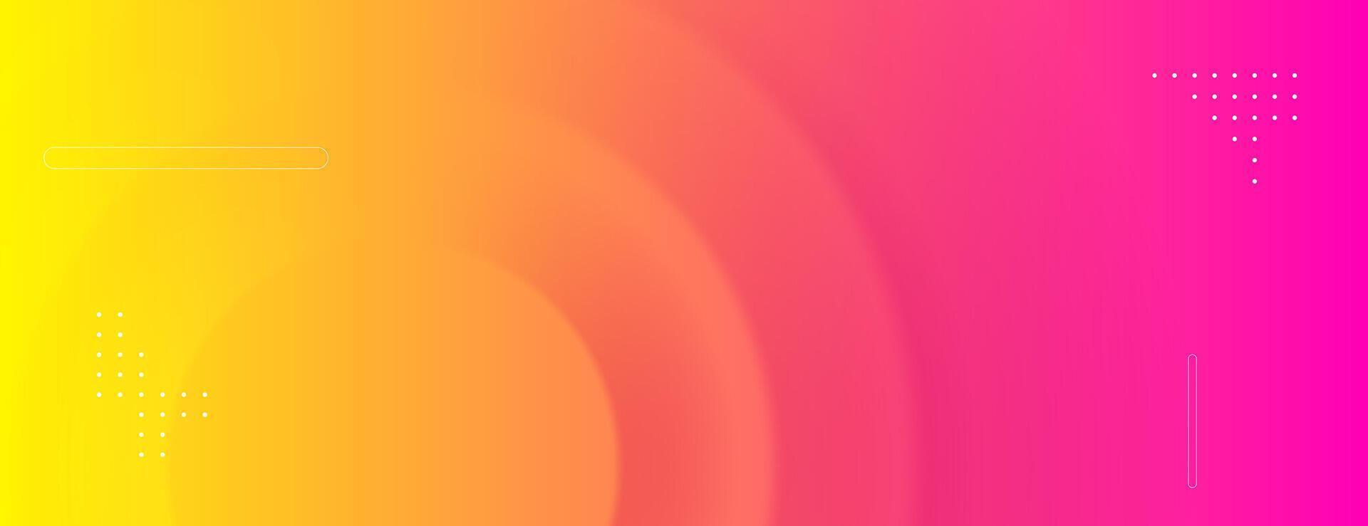 pink and yellow gradient abstract background with circles vector