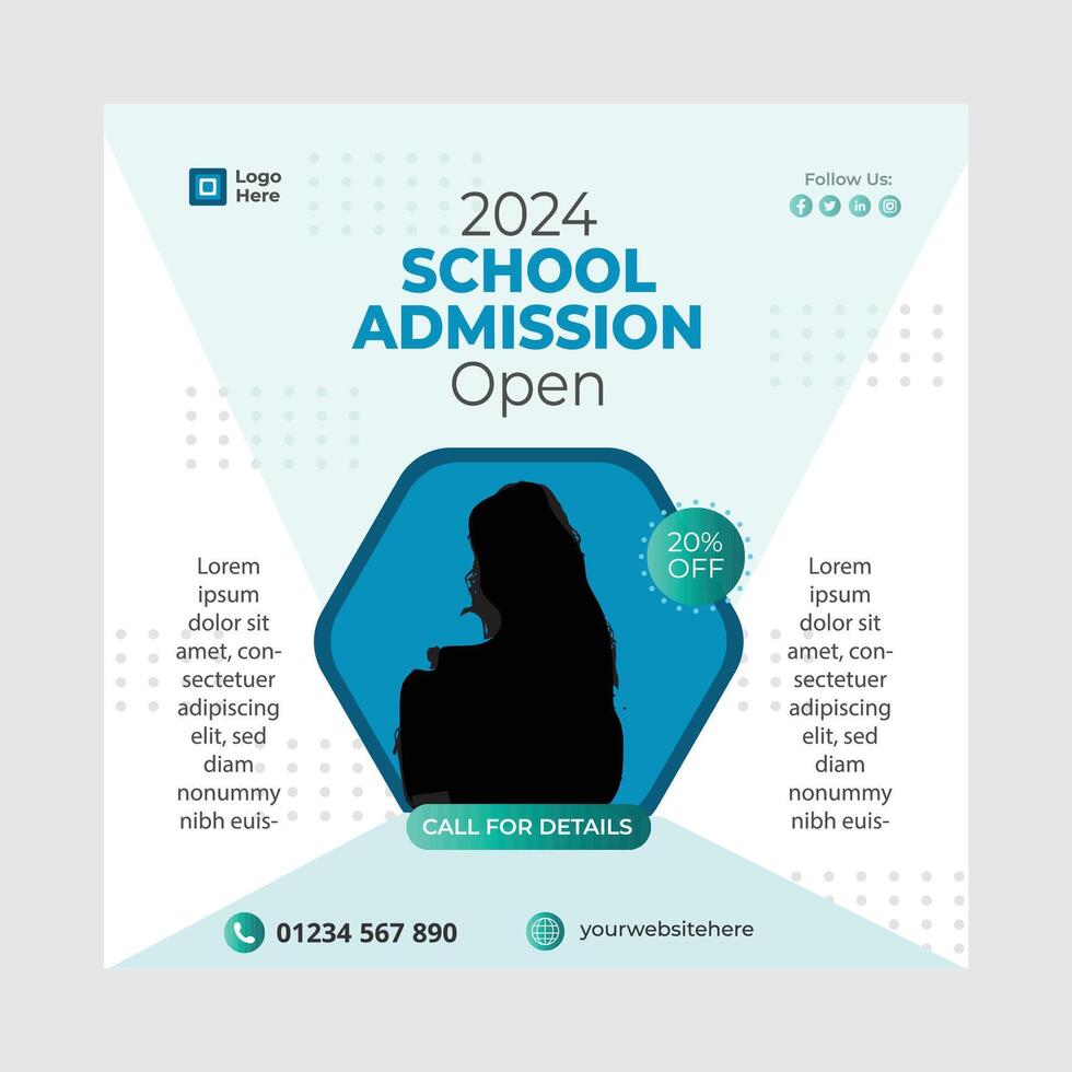 education social media post design vector