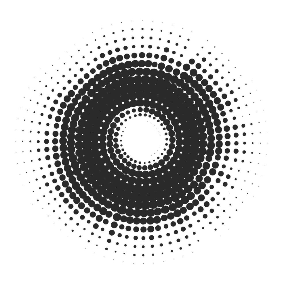 A circular halftone pattern with a white background vector