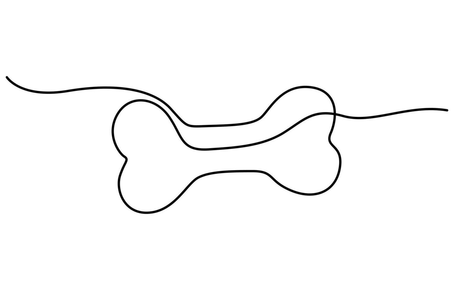 icon of dog bone black lines simple black vector