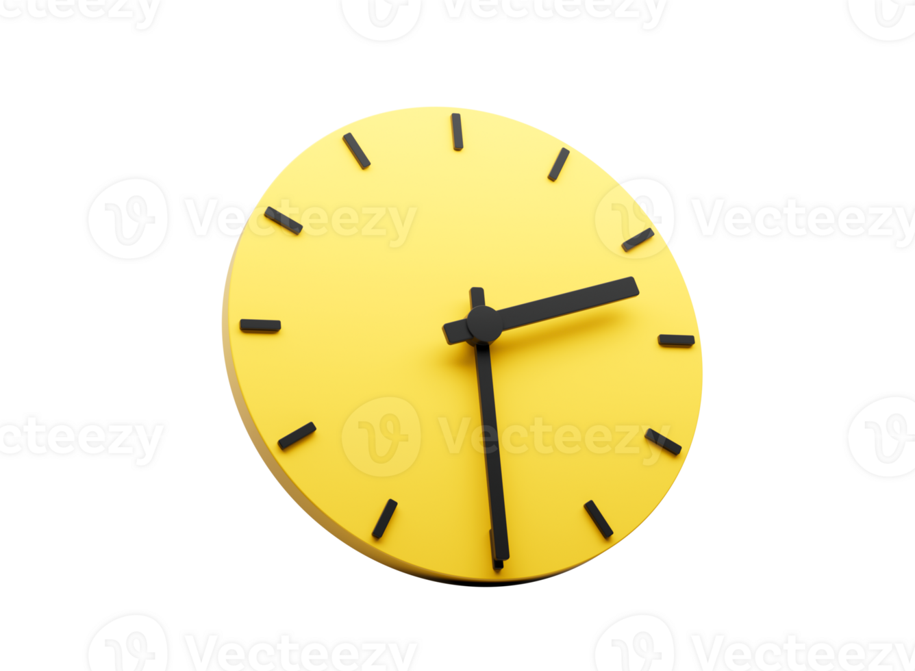 3d Simple Yellow Round Wall Clock Two Thirty Half Past 2 3d illustration png