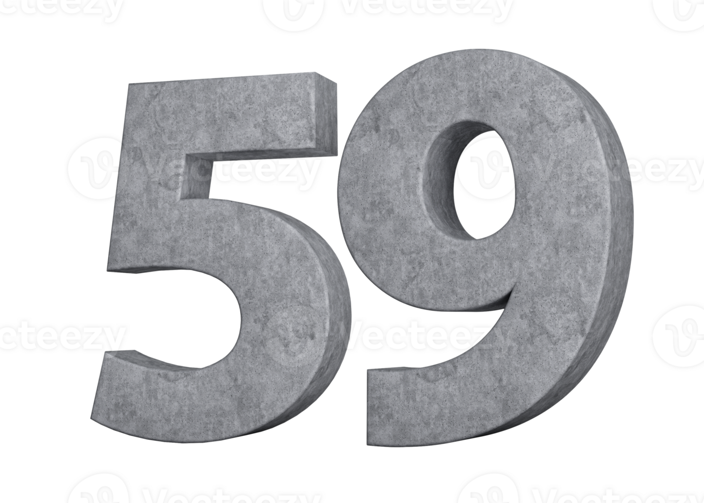 3d Concrete Number Fifty nine 59 Digit Made Of Grey Concrete Stone 3d Illustration png