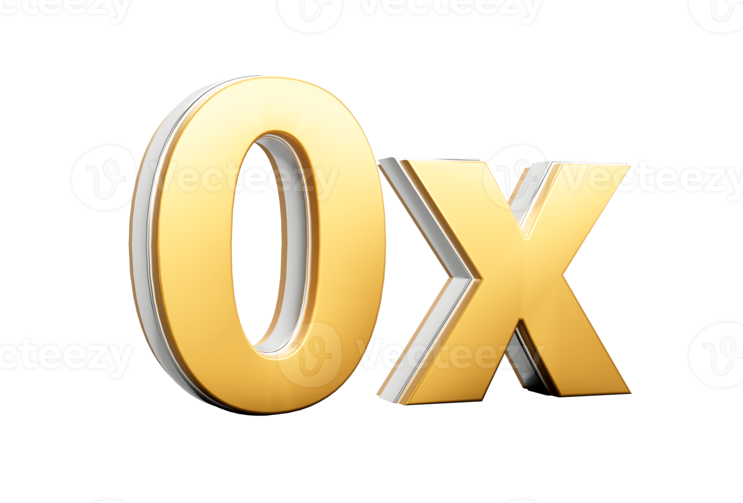 Golden Shiny 0x Symbol Zero x Icon For Advertising And Dynamic Sales Presentations 3D Illustration png