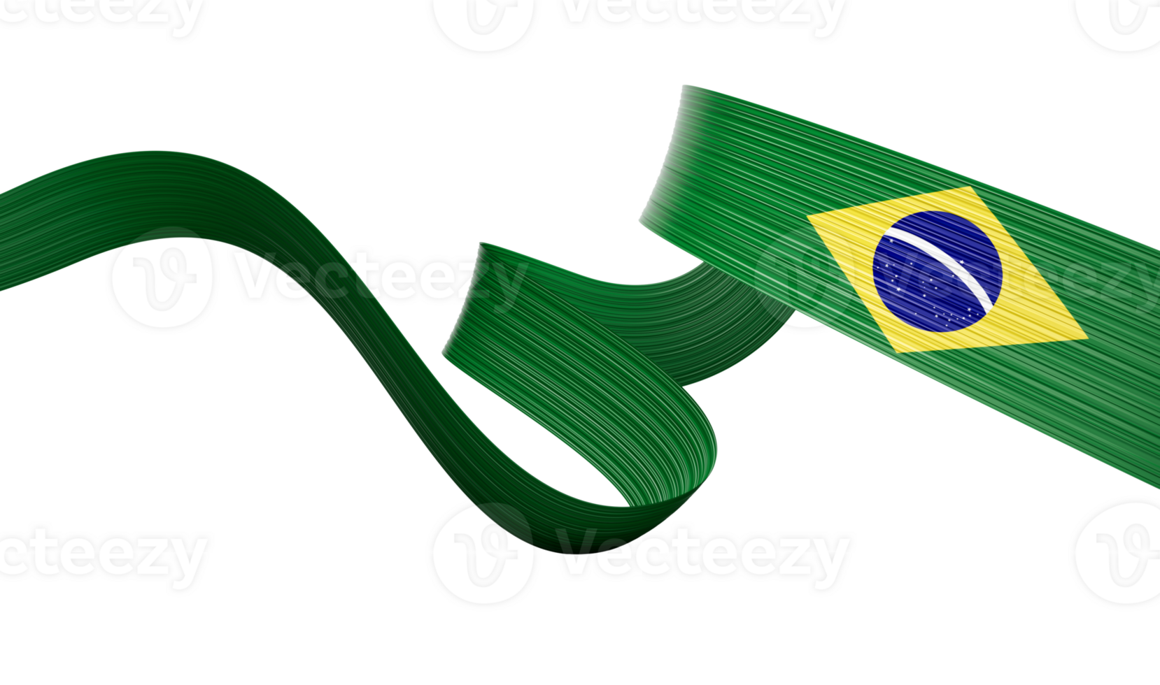 3d Flag Of Brazil 3d Wavy Shiny Brazil Ribbon 3d Illustration png