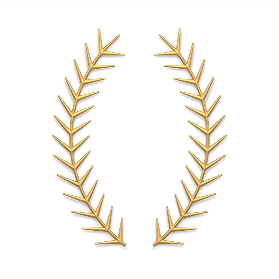 Luxury artificial spruce wreath golden metallic decorative frame Christmas holiday card vector