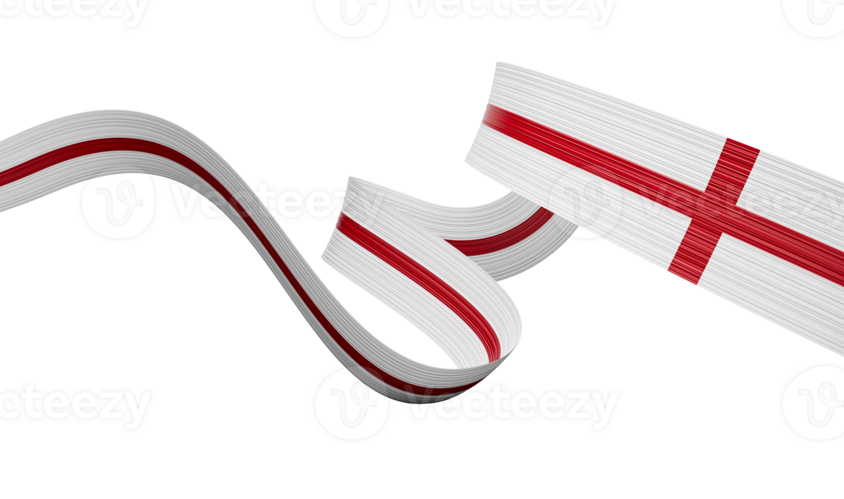 3d Flag Of England 3d Wavy Shiny England Ribbon, 3d illustration png