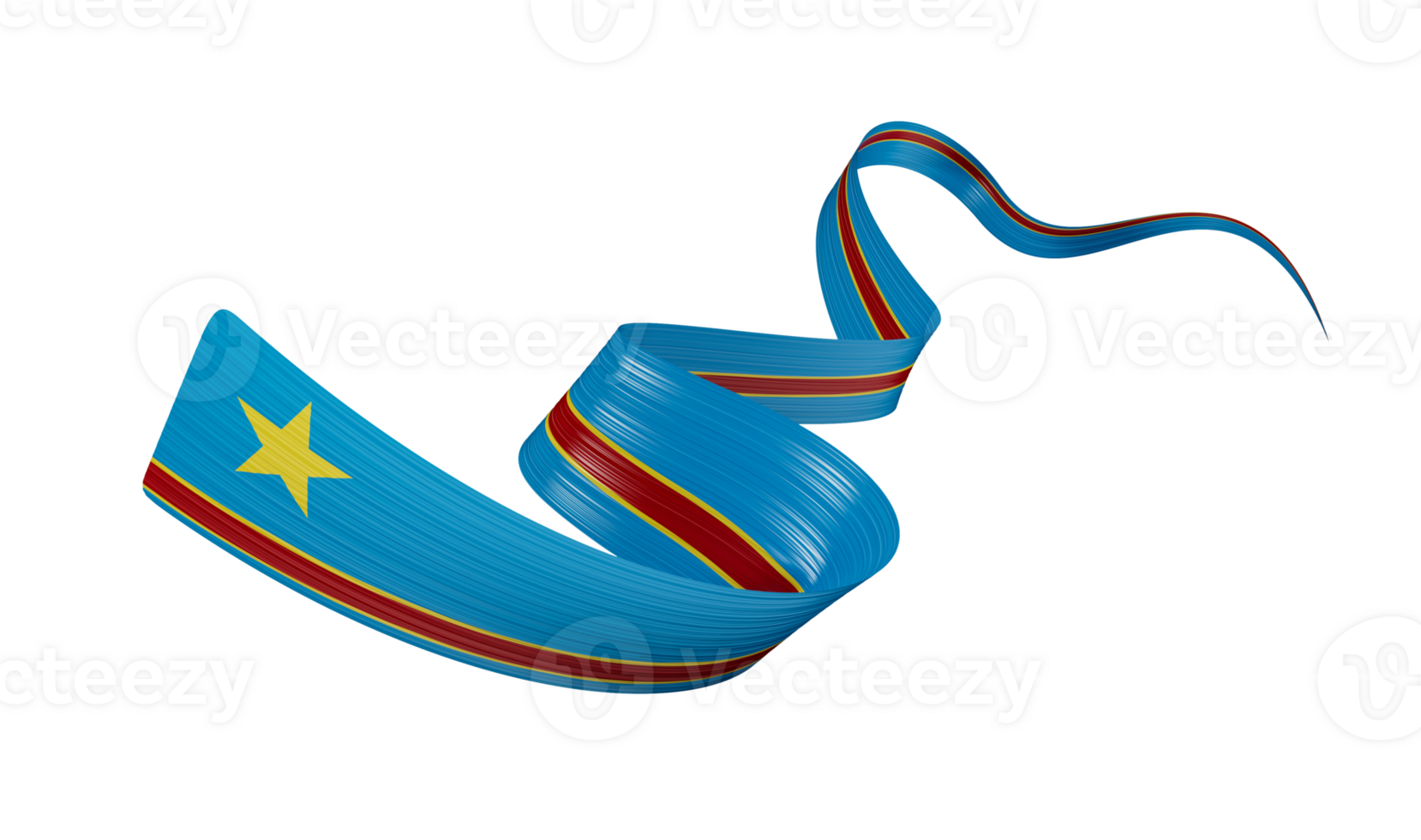 3d Flag Of Democratic Republic Of The Congo 3d Wavy Shiny Ribbon 3d Illustration png