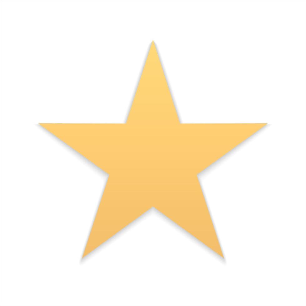 Classic five pointed star with sharp angles symbol of award achievement realistic 3d template vector
