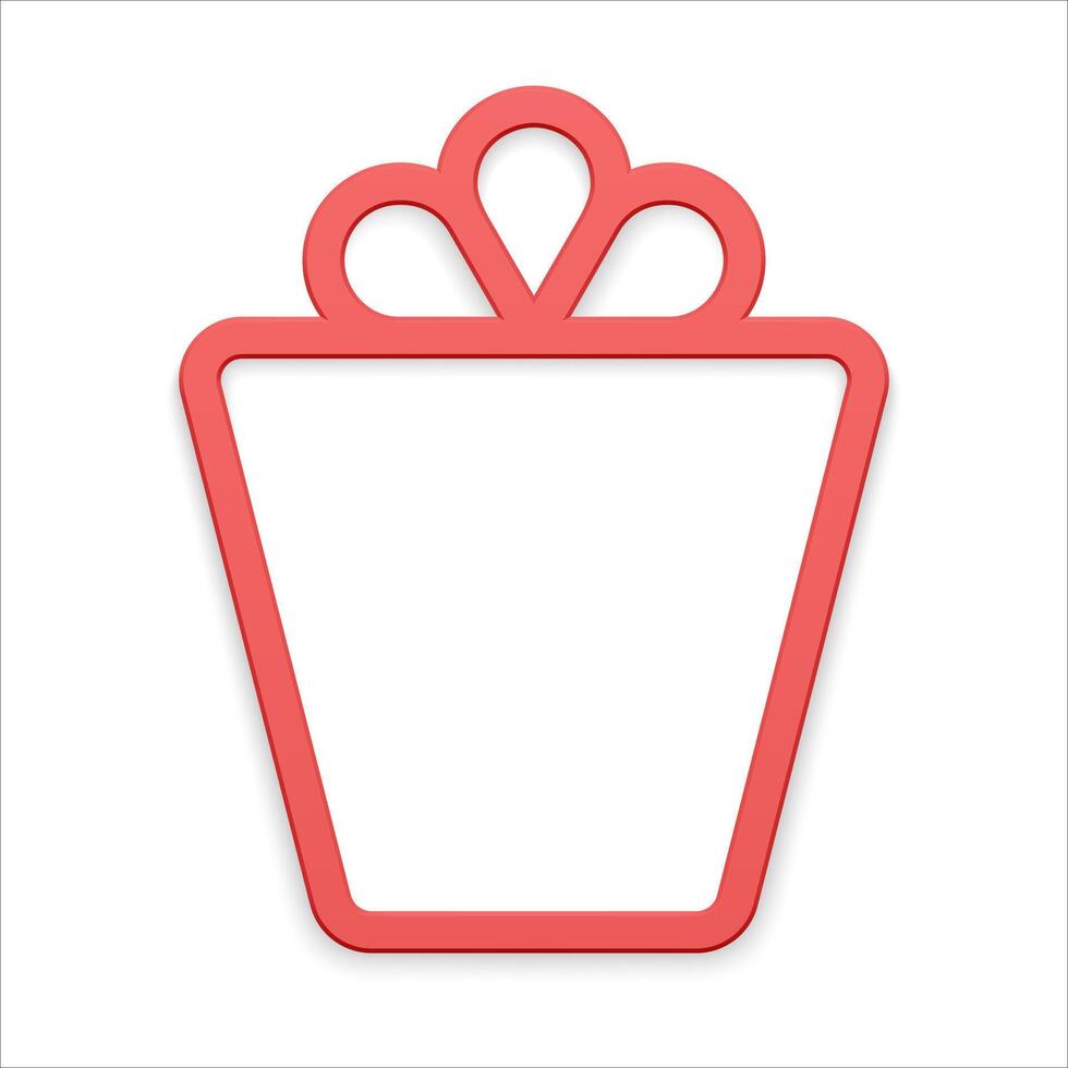Classic red premium contoured bauble gift box for birthday, anniversary, Valentines, Christmas vector