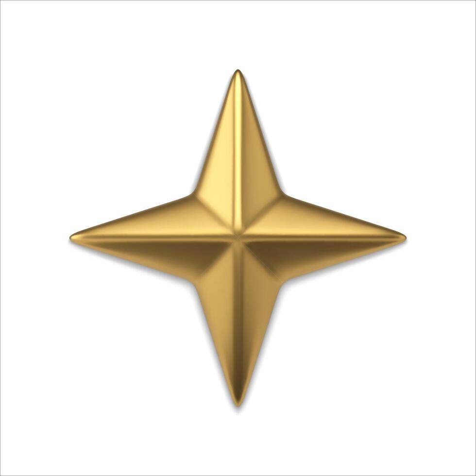 Bright luxury golden star metallic surface 3d template illustration vector