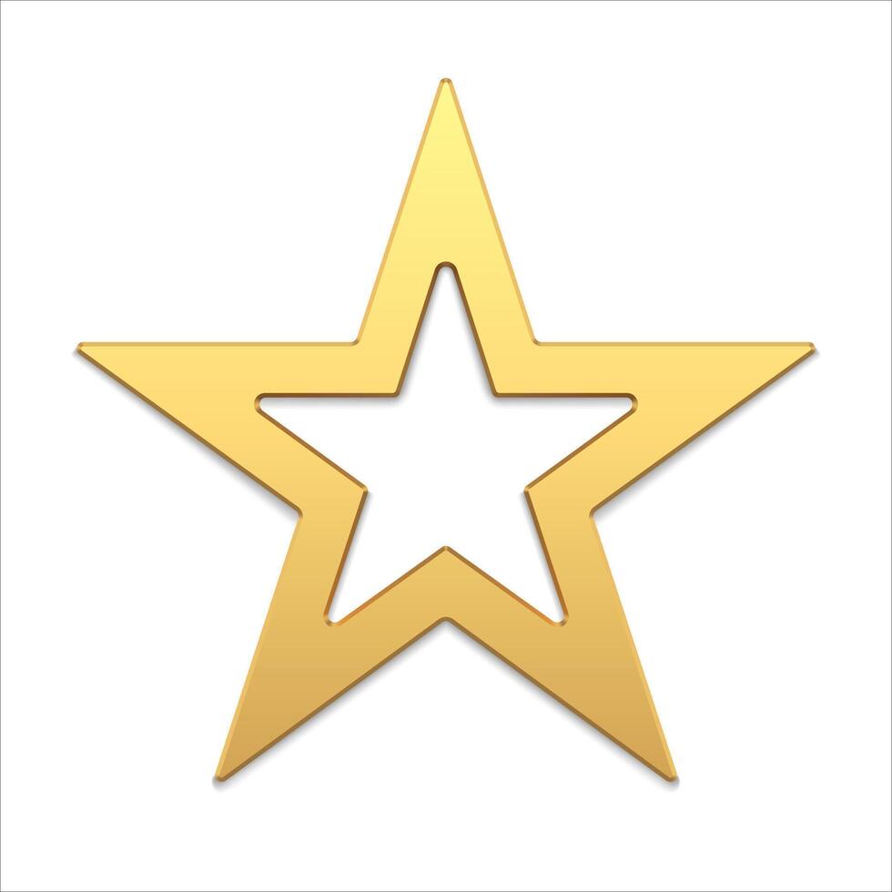 Bright luxury golden star metallic surface 3d template illustration vector