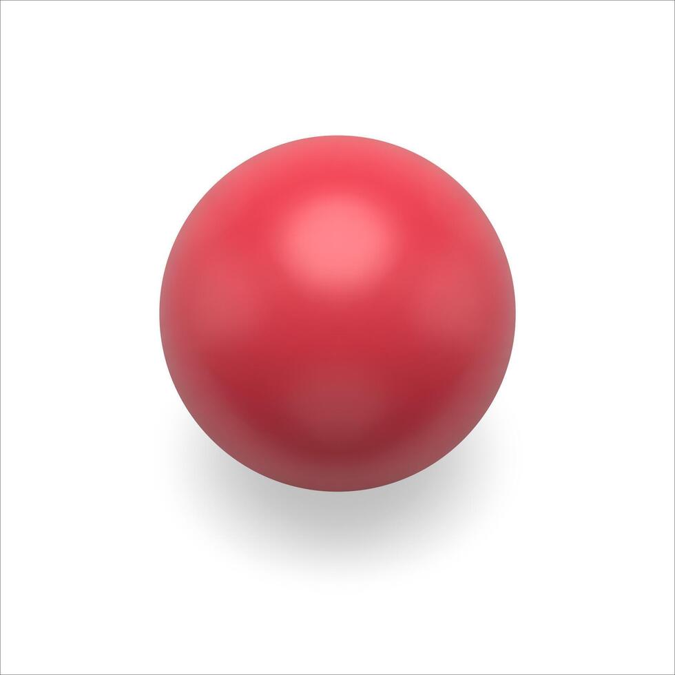 Red classic glossy realistic circle ball clear 3d template for balloon or globe design vector