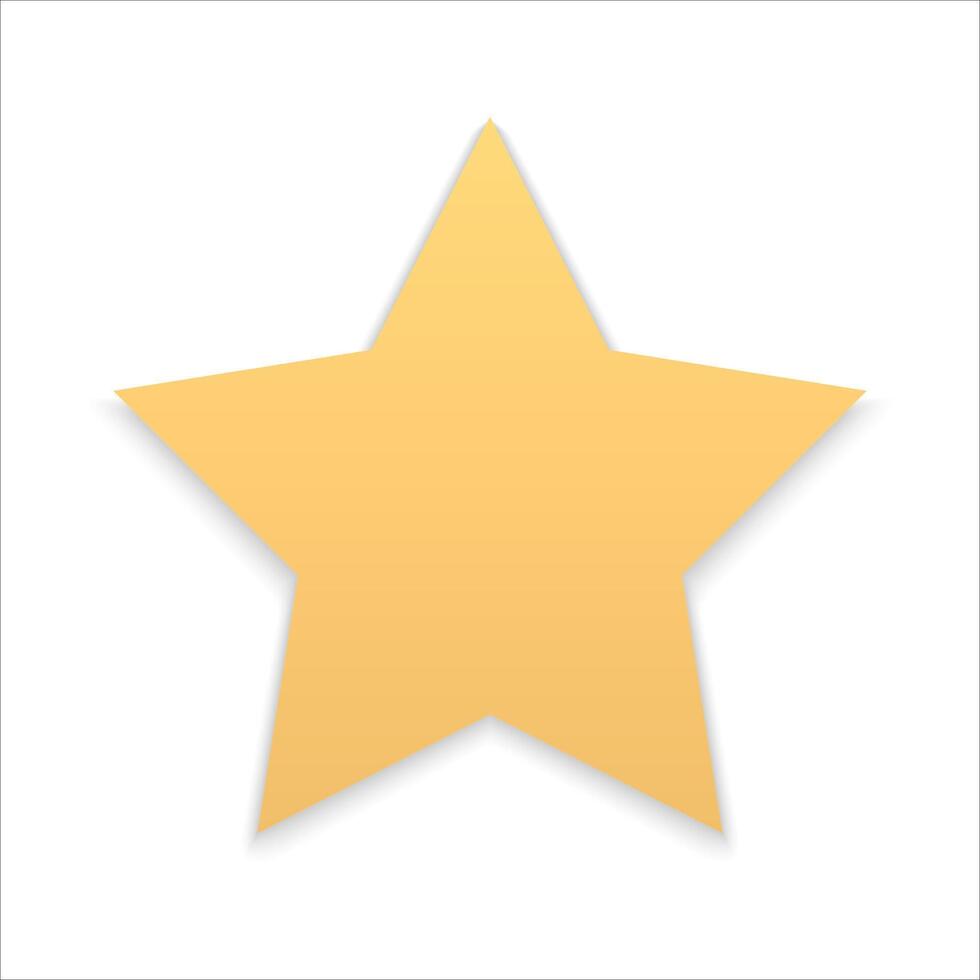 Realistic golden five pointed star matt texture surface silhouette decorative design vector