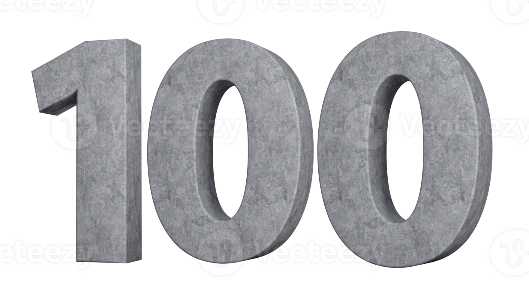 3d Concrete Number Hundred 100 Digit Made Of Grey Concrete Stone 3d Illustration png