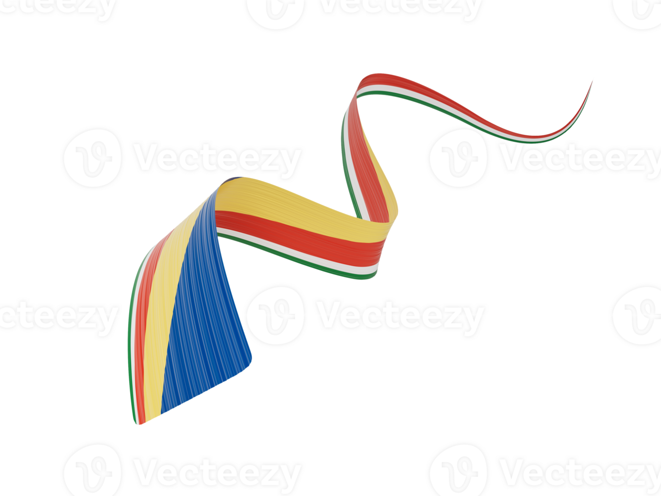 3d Flag Of Seychelles 3d Wavy Shiny Seychelles Ribbon 3d Illustration png