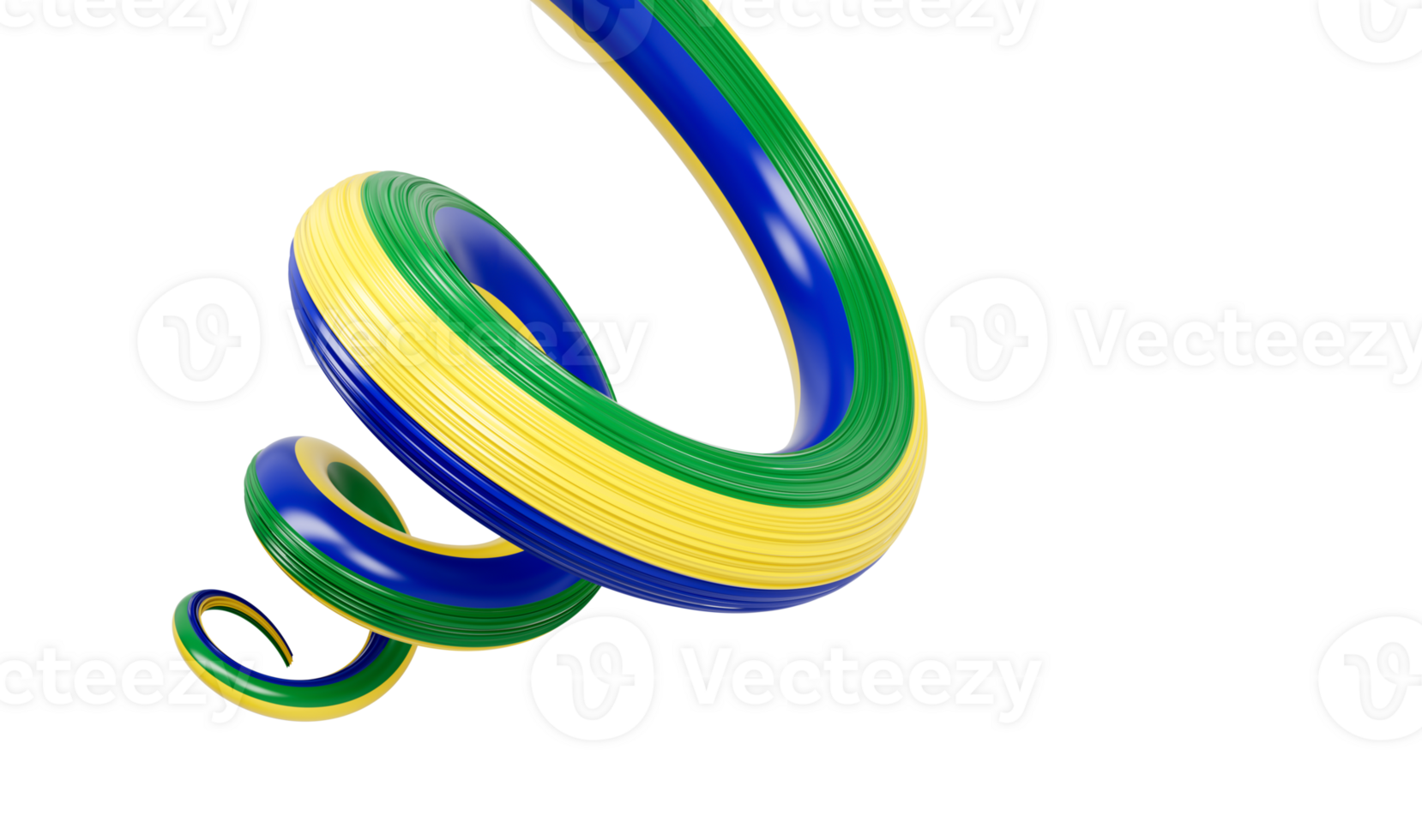 3d Flag of Gabon 3d Spiral Glossy Ribbon Of Gabon, 3d illustration png