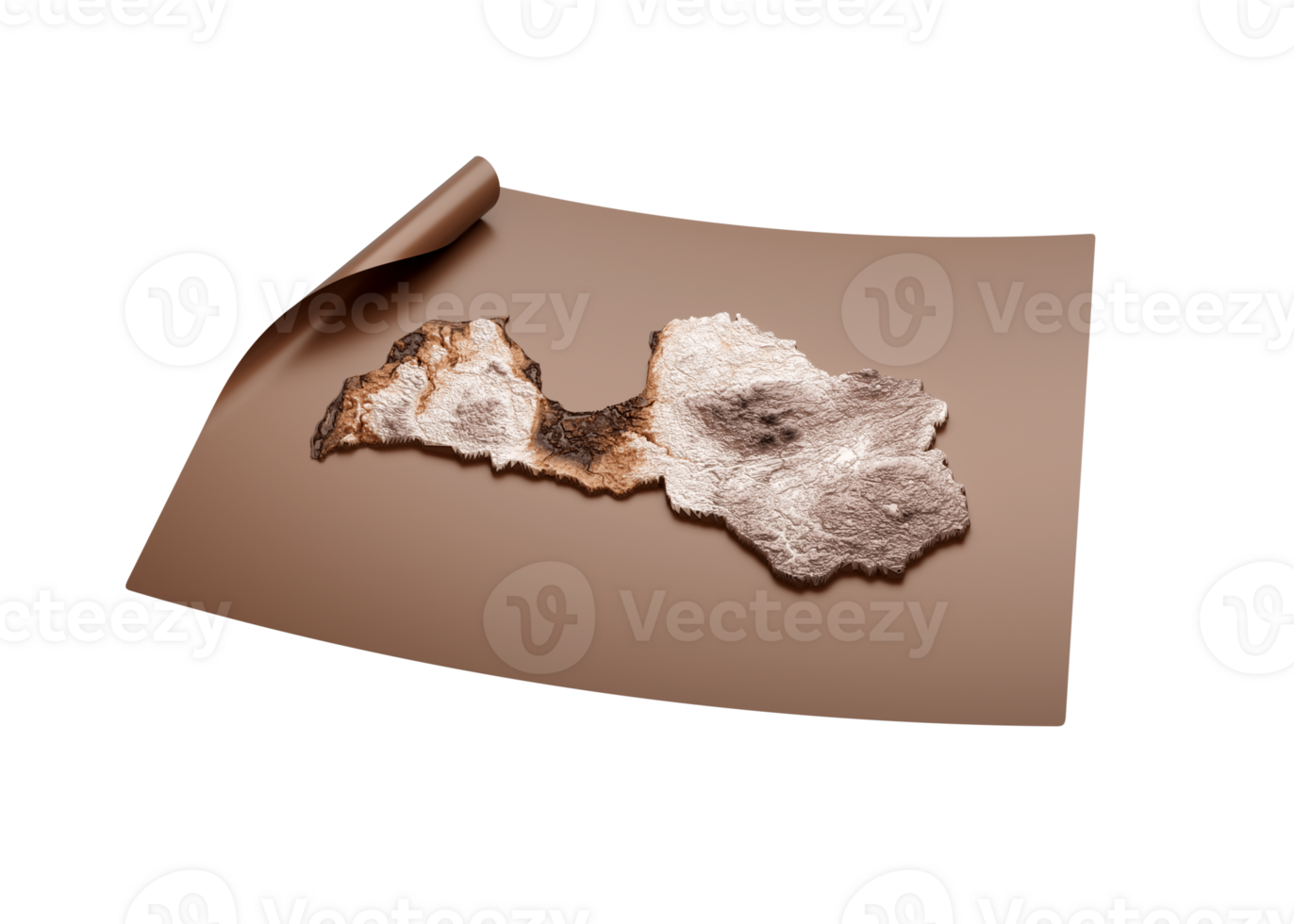 Map Of Latvia Old Style Brown On Unrolled Map Paper Sheet 3d Illustration png