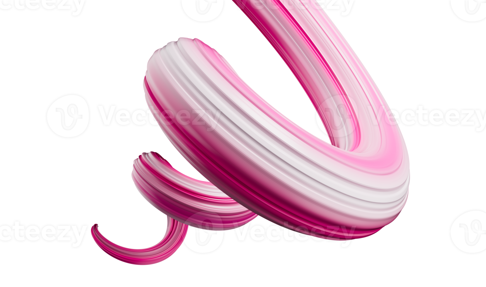 Colorful swirl brush stroke. Artistic abstract pastel 3d pink paintbrush spiral ribbon 3d illustration png