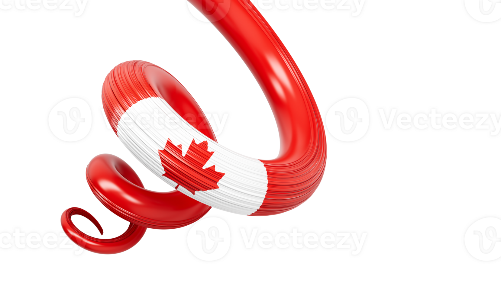 3d Flag of Canada 3d Spiral Glossy Ribbon Of Canada, 3d illustration png