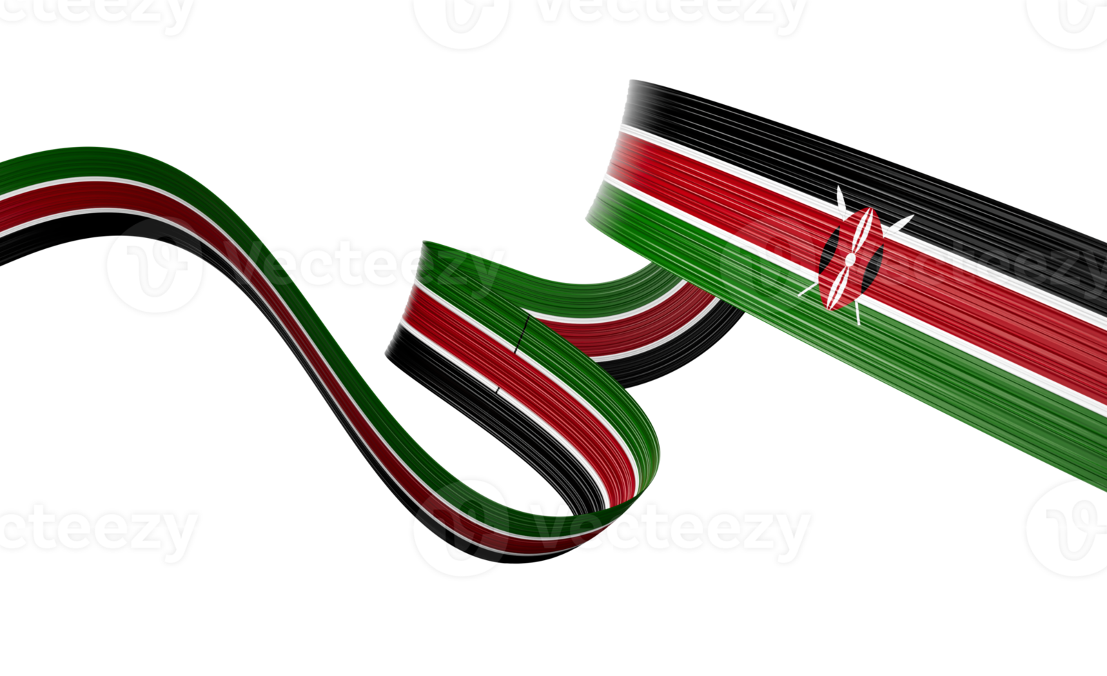 3d Flag Of Kenya 3d Shiny Waving Kenya Ribbon Flag 3d Illustration png