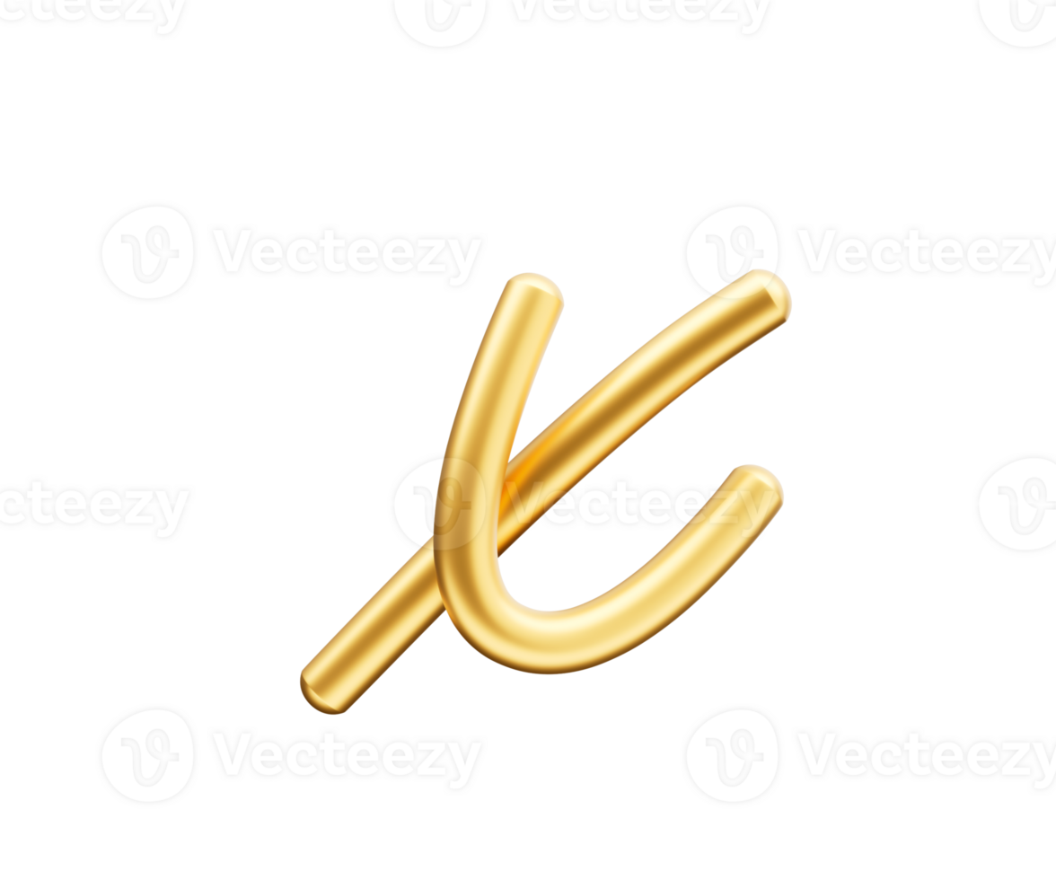3d Golden Shiny Small Letter x Alphabet x Rounded Inflatable Font 3d Illustration png
