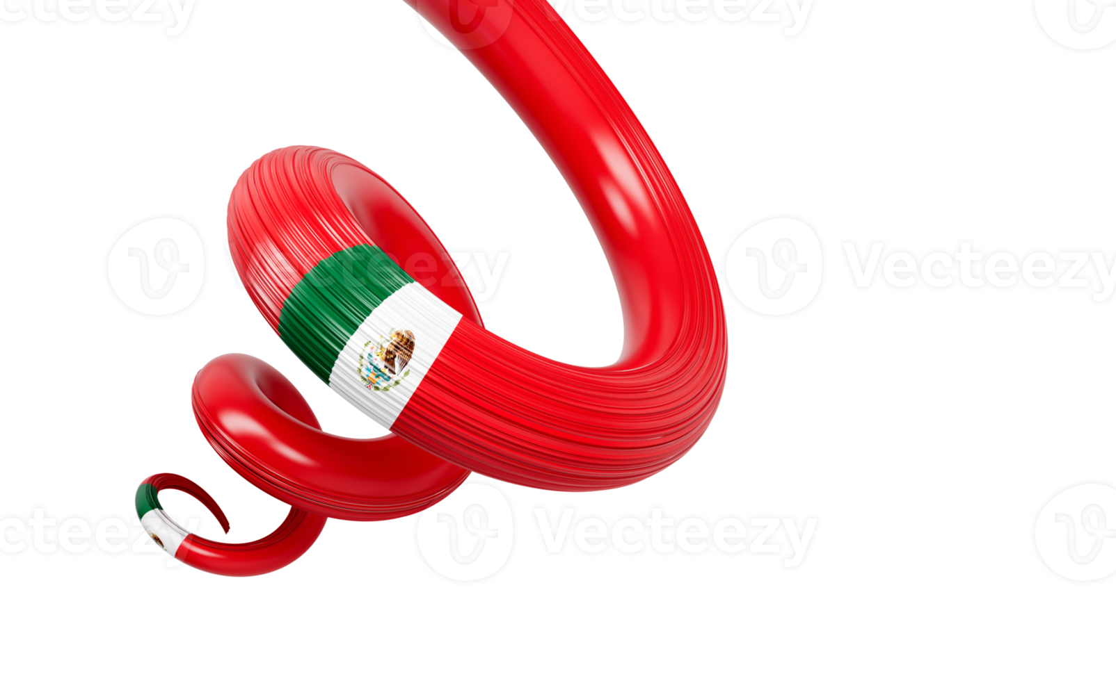 3d Flag of Mexico 3d Spiral Glossy Ribbon Flag 3d Illustration png