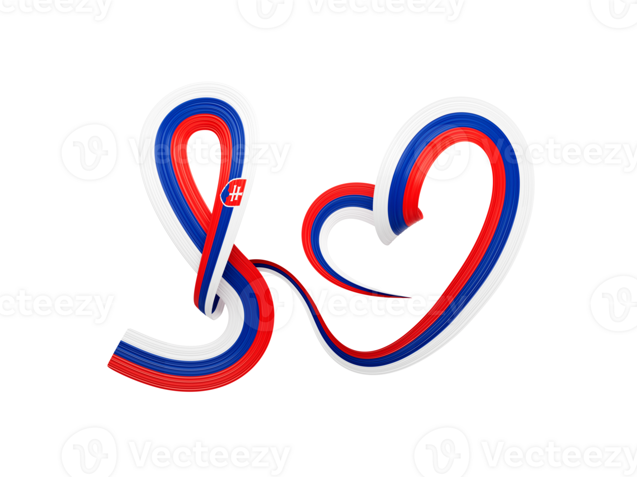 3d Flag Of Slovakia 3d Waving Ribbon Flag, 3d Illustration png