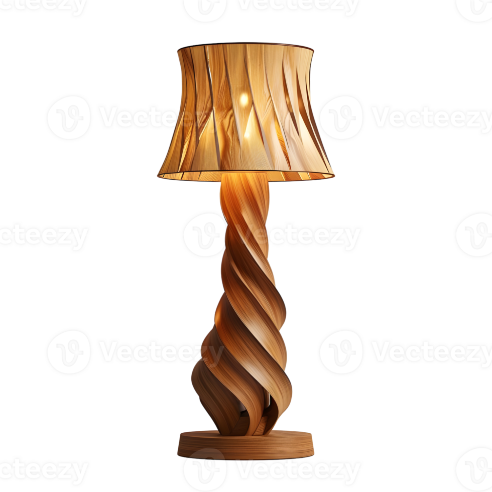Wooden Spiral Lamp isolated on transparent background png