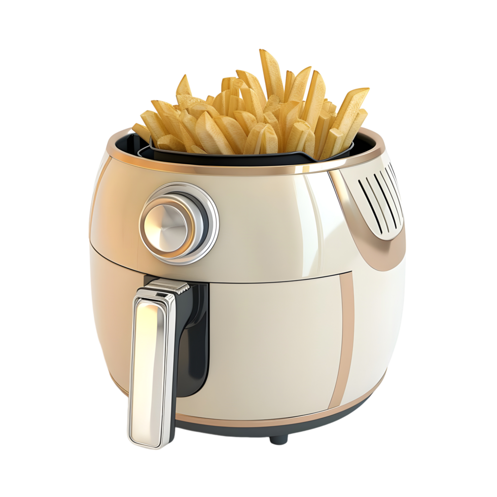 French fries in machine Isolated on transparent background png