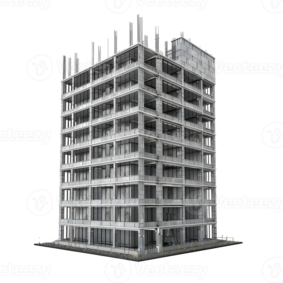 Unfinished Building Structure Isolated on Transparent Background png