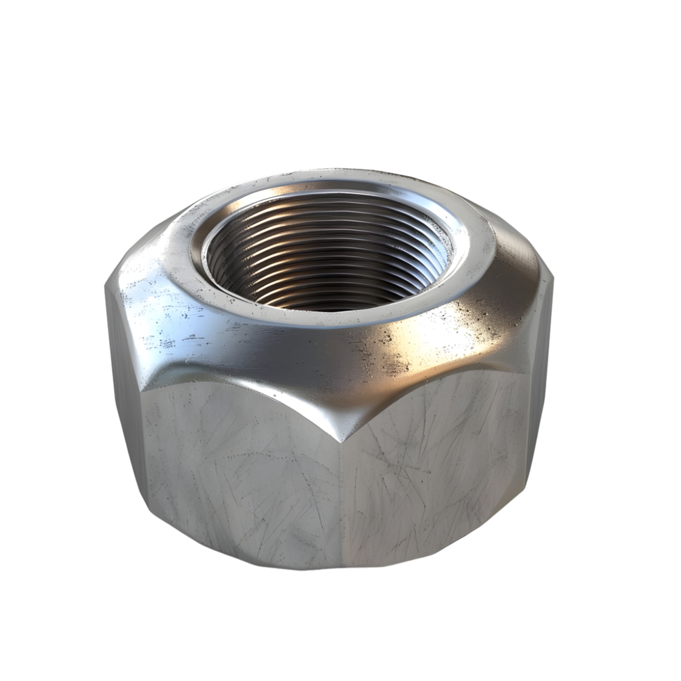 metal nut with weathered surface isolated on transparent background png