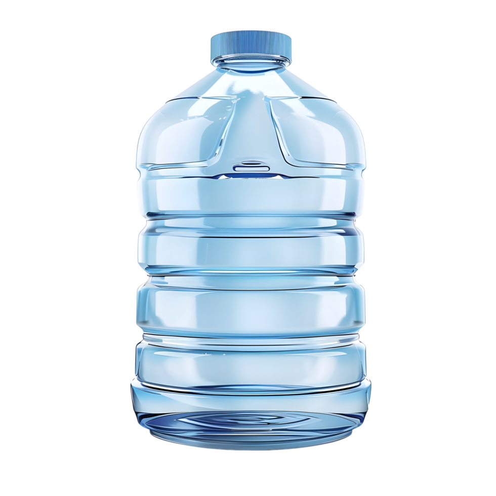 Empty plastic water jug with handle isolated on transparent background png