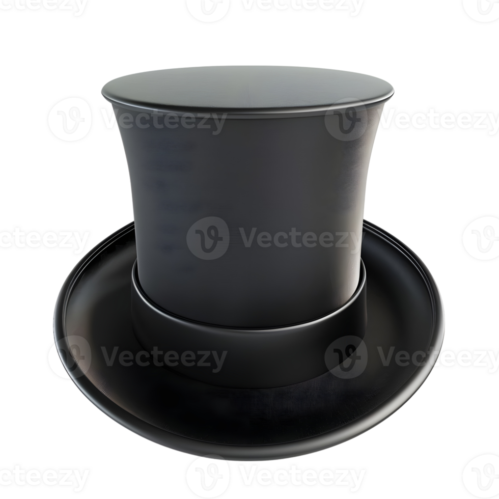 Black Top Hat isolated on transparent background png