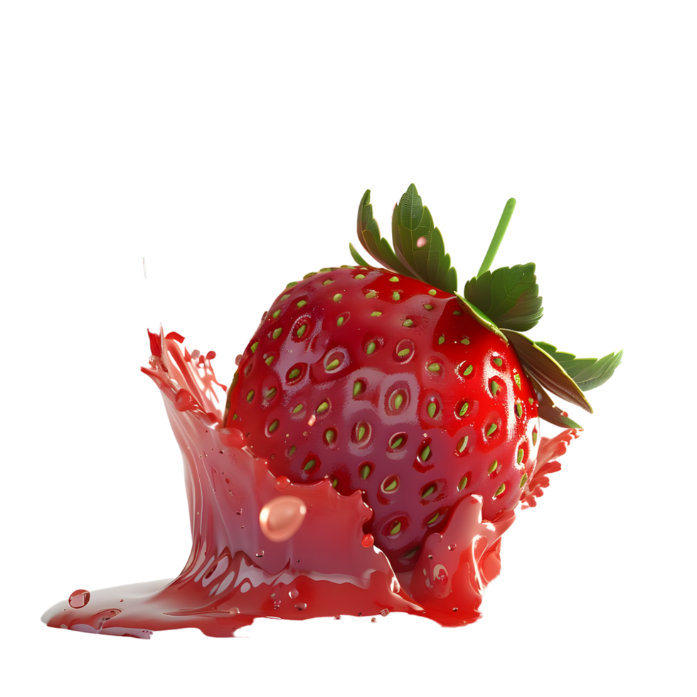Strawberry jam splashing out of jar isolated on transparent background png