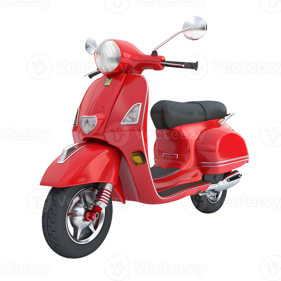 Red Scooter isolated on transparent background png