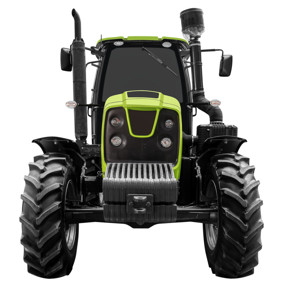 Front view green tractor png