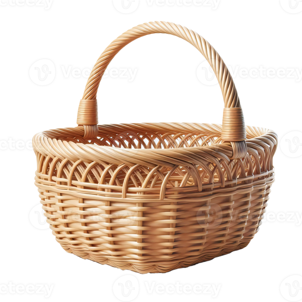 handcrafted basket, blank basket transparent background png