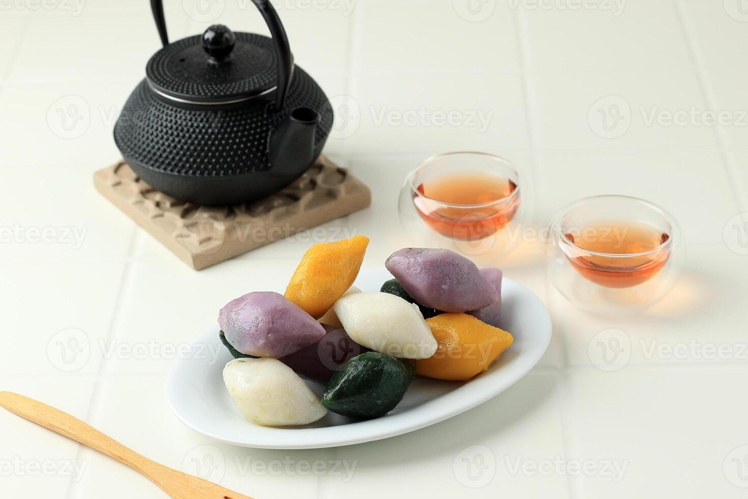 Korean Half Moon Shaped Rice Cake or Songpyeon. photo
