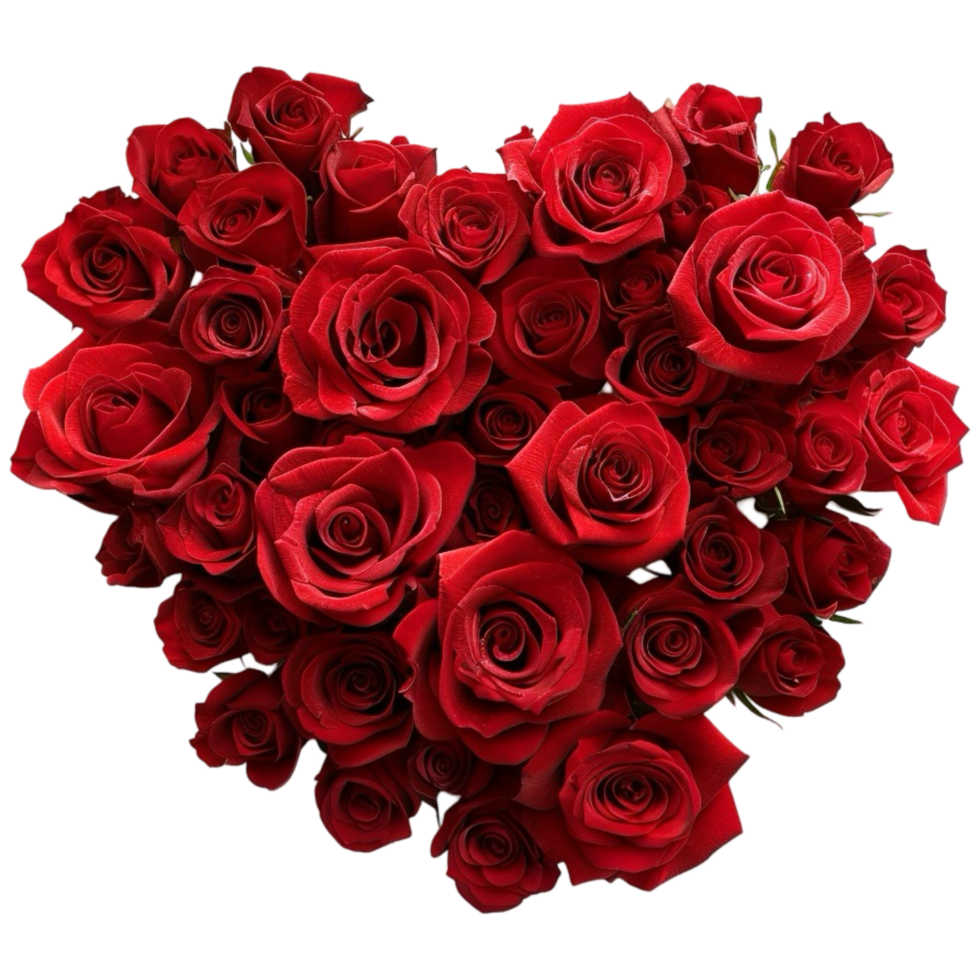 Red rose heart shape ,flower png