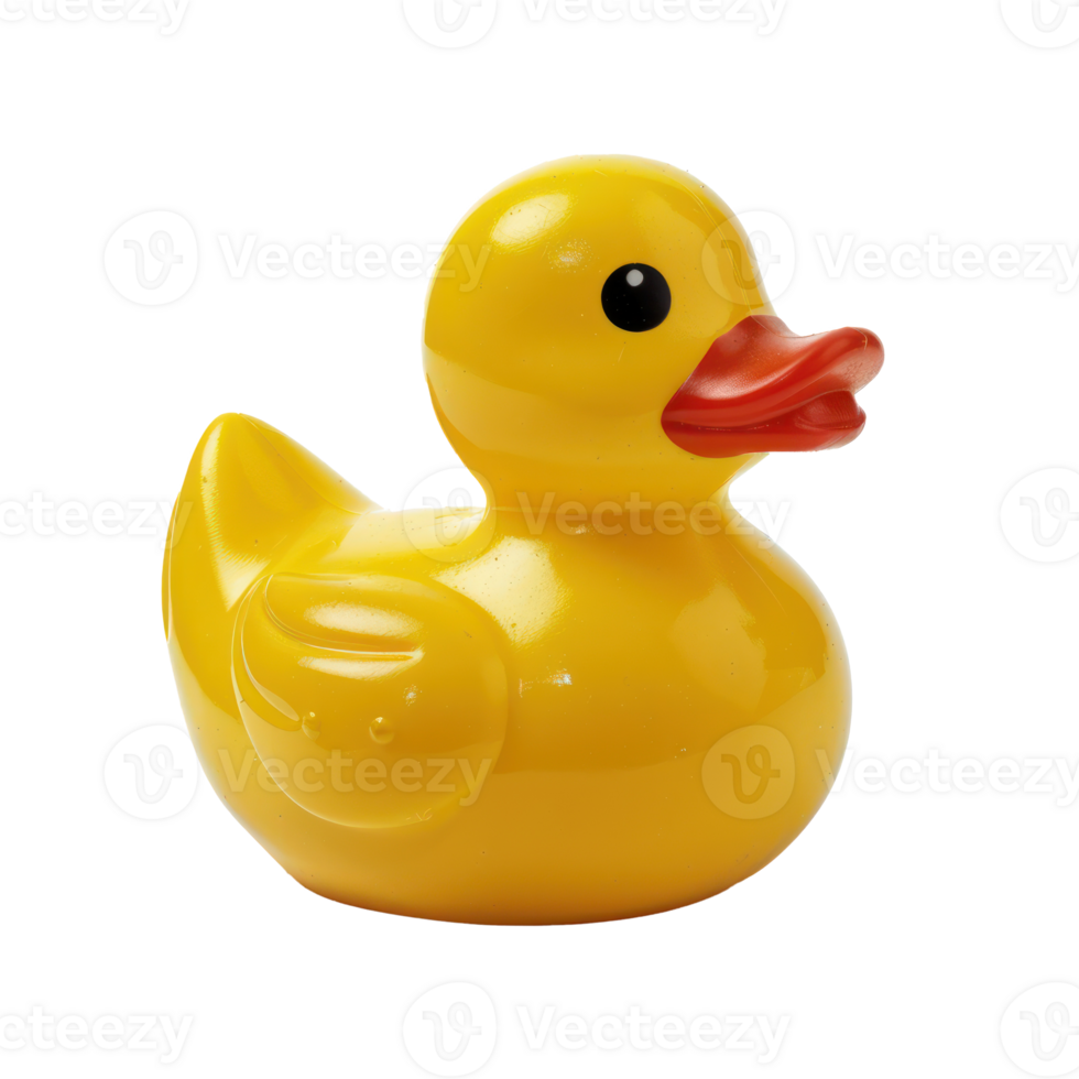 A yellow rubber duck on a black background png