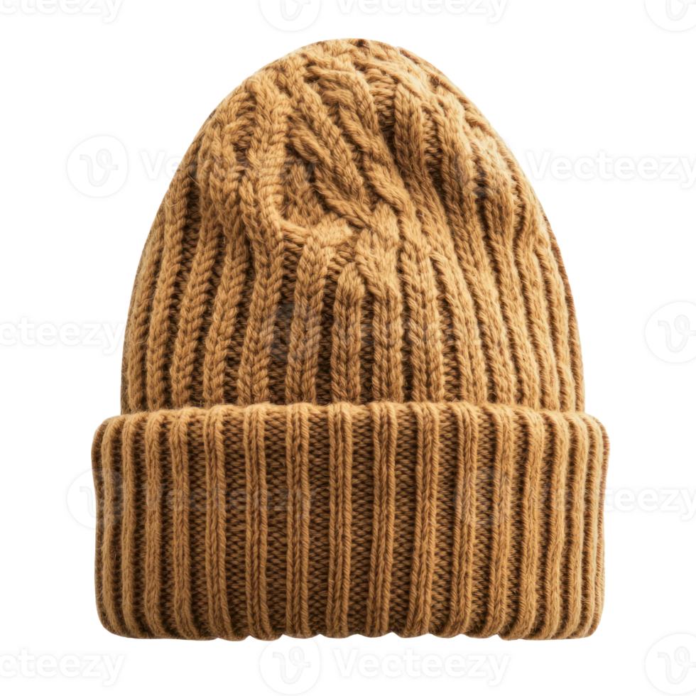 Knitted hat front view isolate on transparent background png