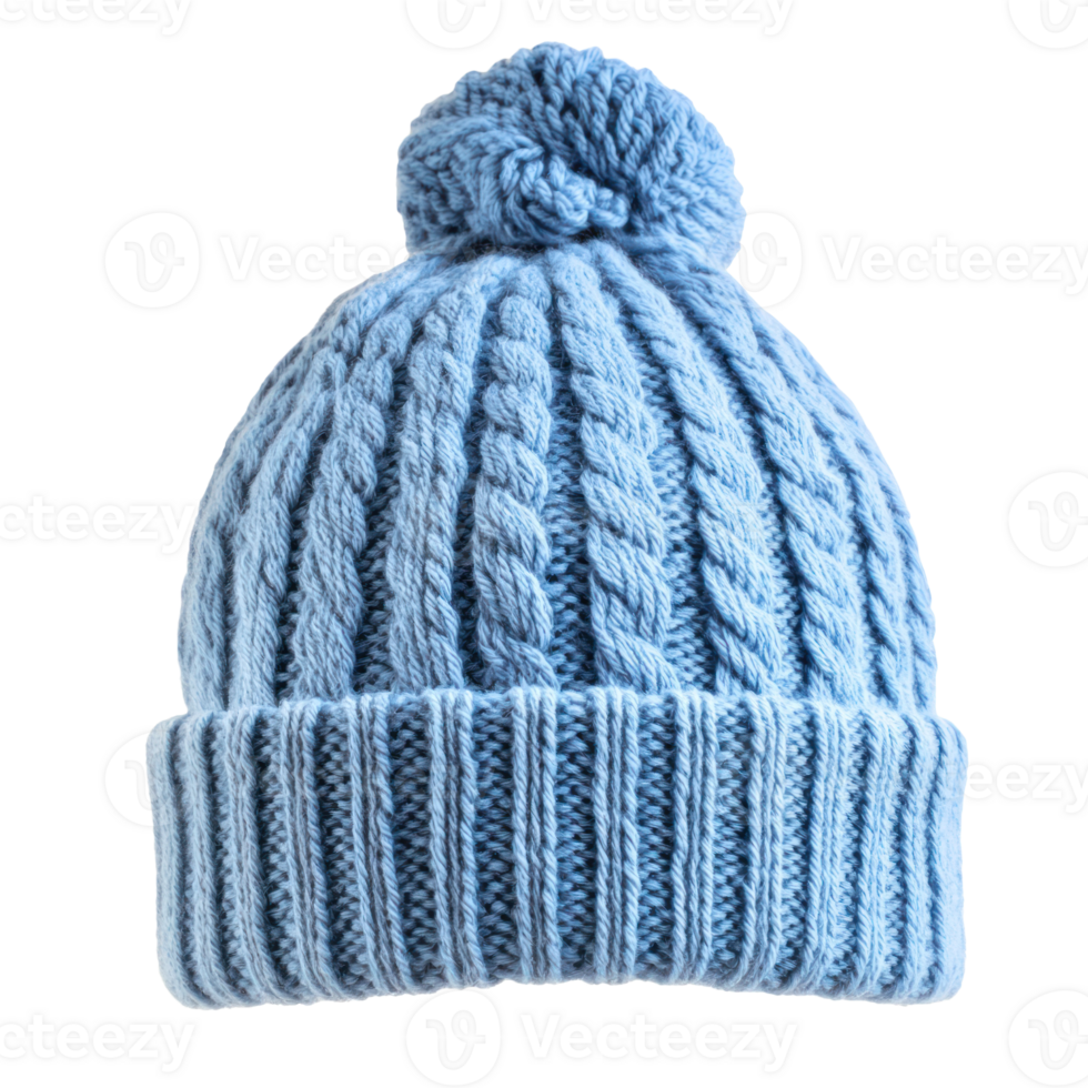 Knitted hat front view isolate on transparent background png