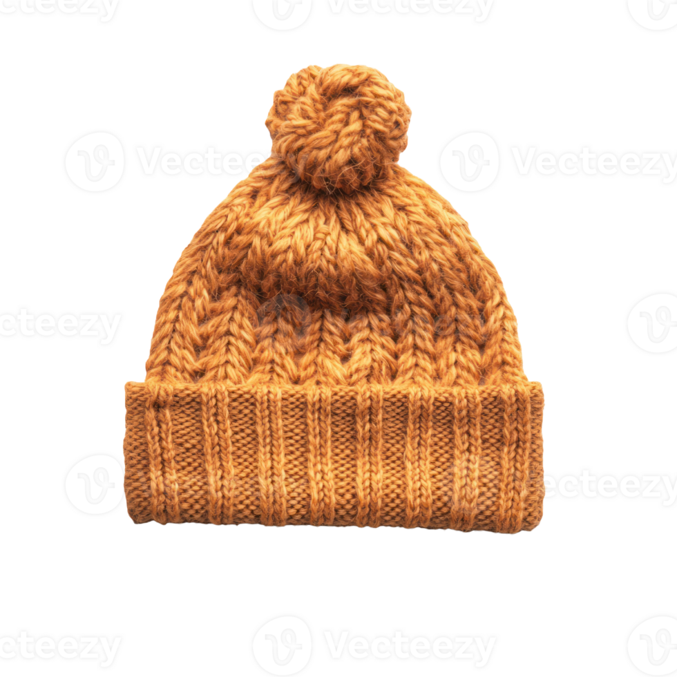 Knitted hat top view isolate on transparent background png