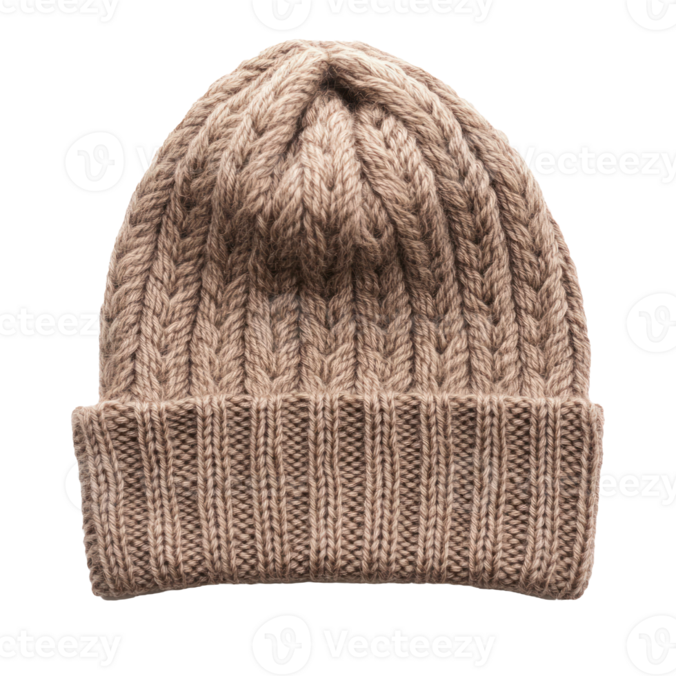 Knitted hat top view isolate on transparent background png