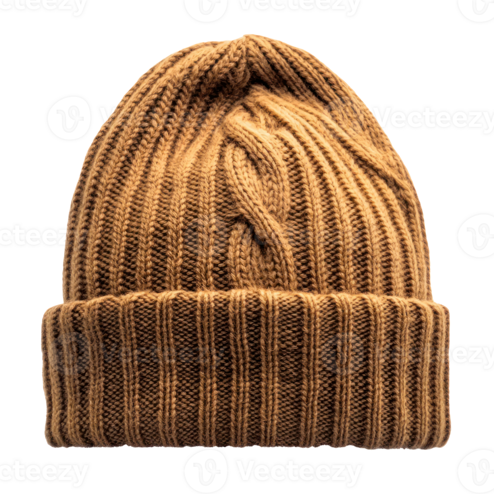 Knitted hat front view isolate on transparent background png