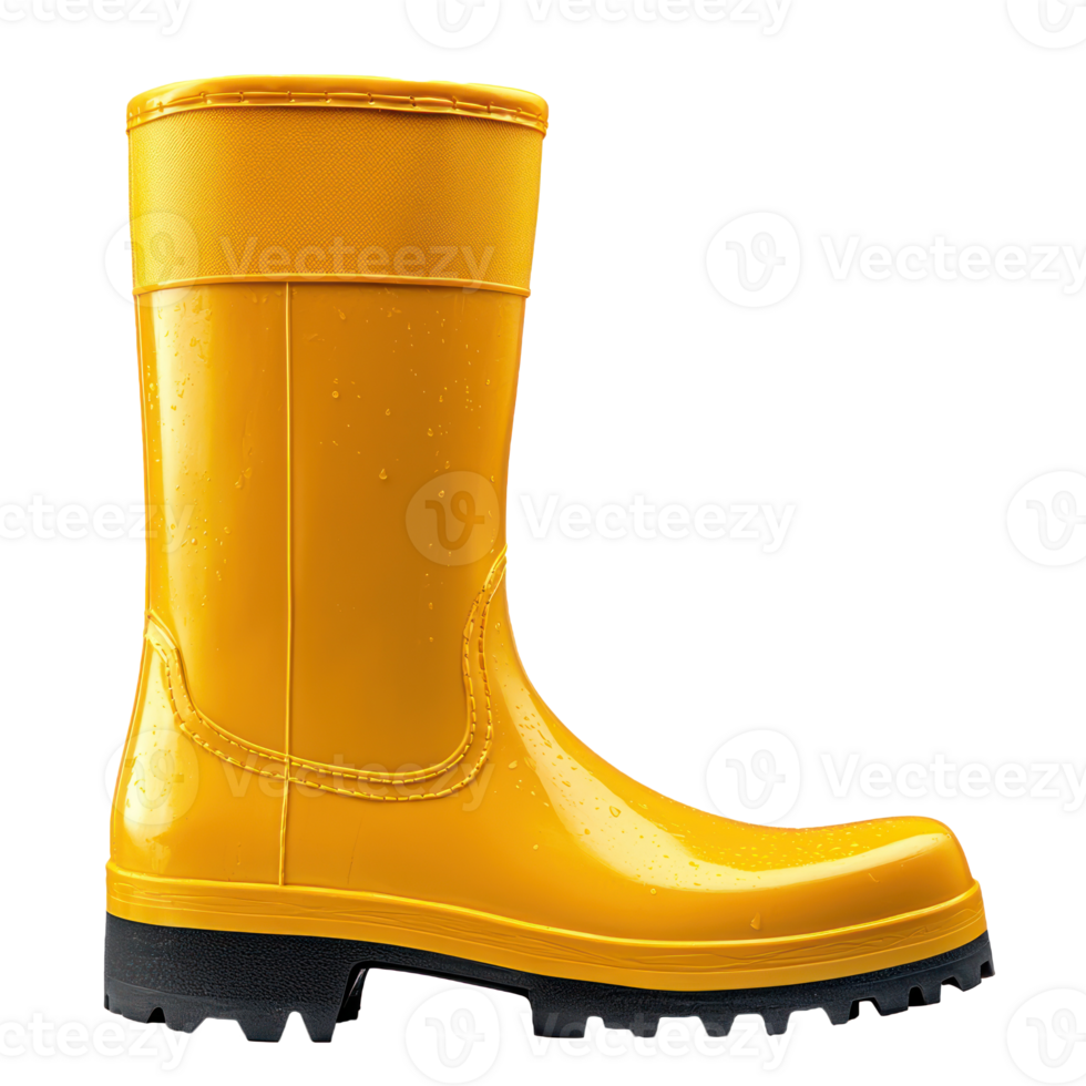 yellow rubber boots side view isolate on transparent background png