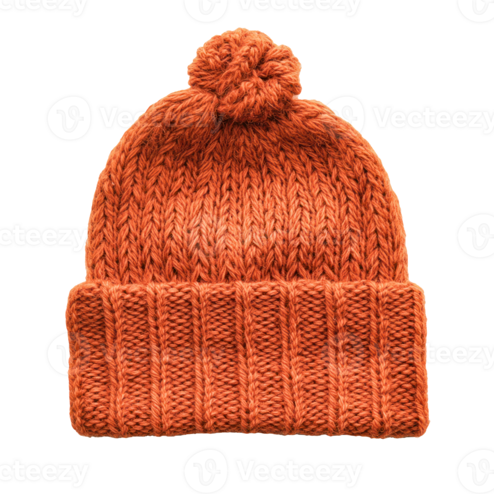 Knitted hat top view isolate on transparent background png