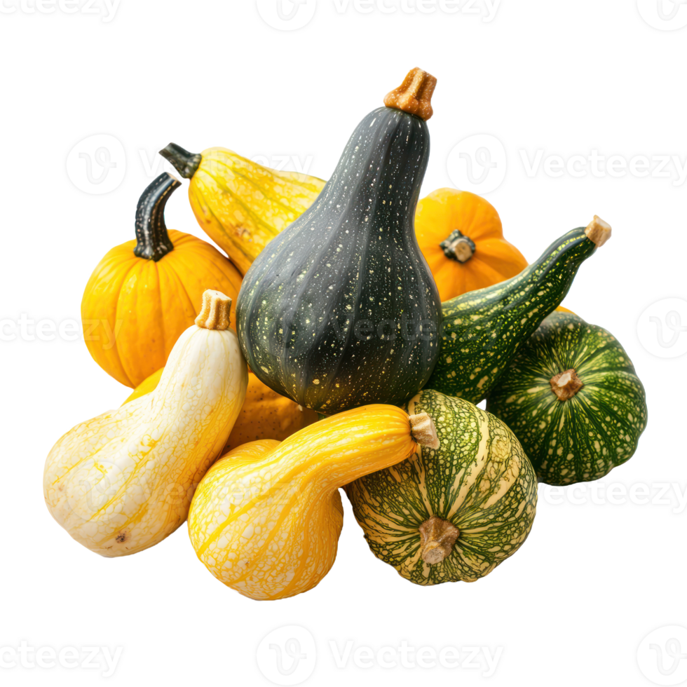 Autumn Squashes isolate on transparent background png