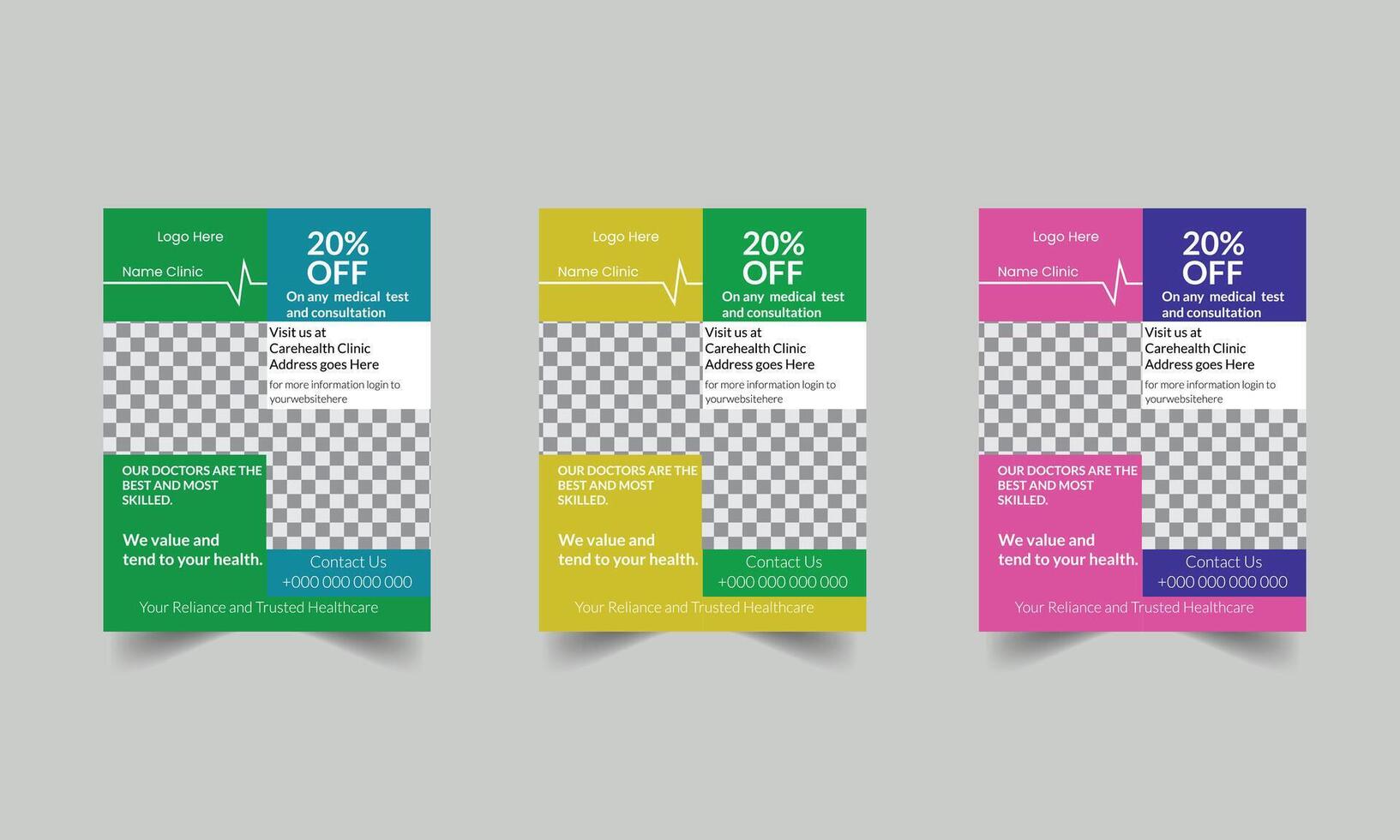 Elegant Flyer design bundle of 03 templates of a4 flyer template, modern template, in blue color, and modern design, perfect for creative professional business Keywords vector